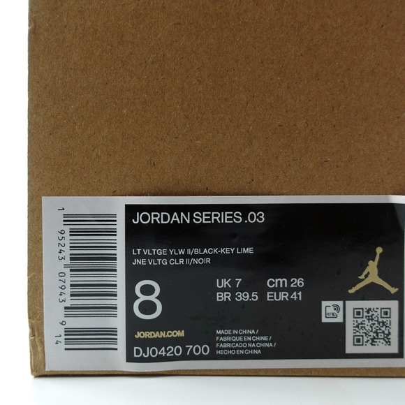 Men\'s Nike Air Jordan Series .03 Dear 90s Shoe Size 8 DJ0420-700 Key Lime Yellow main image 12